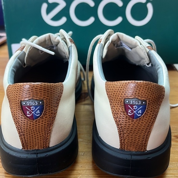 Ecco classic saddle white cognac Gore-Tex Golf Shoes - Size 36 - Picture 7 of 14